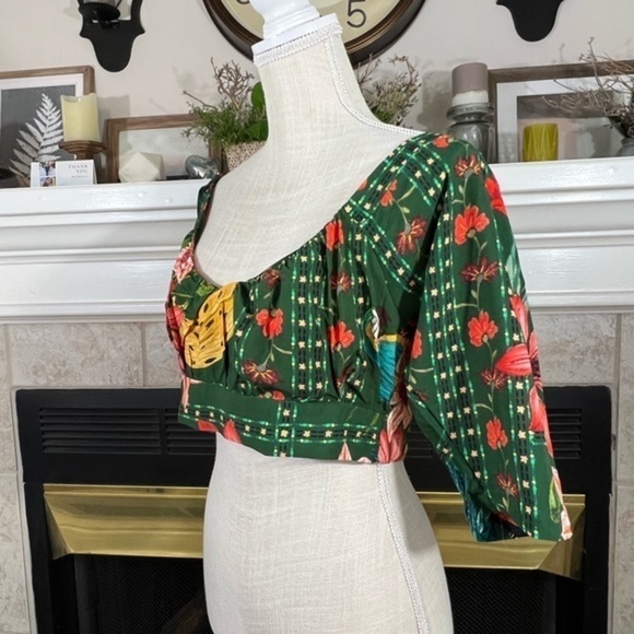 Jilem Modas Cropped Tropical Print Summer Top - Picture 6 of 12